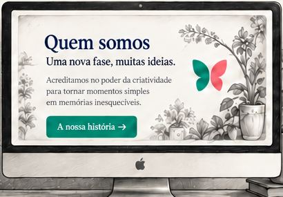 Ecrã do computador com Quem somos